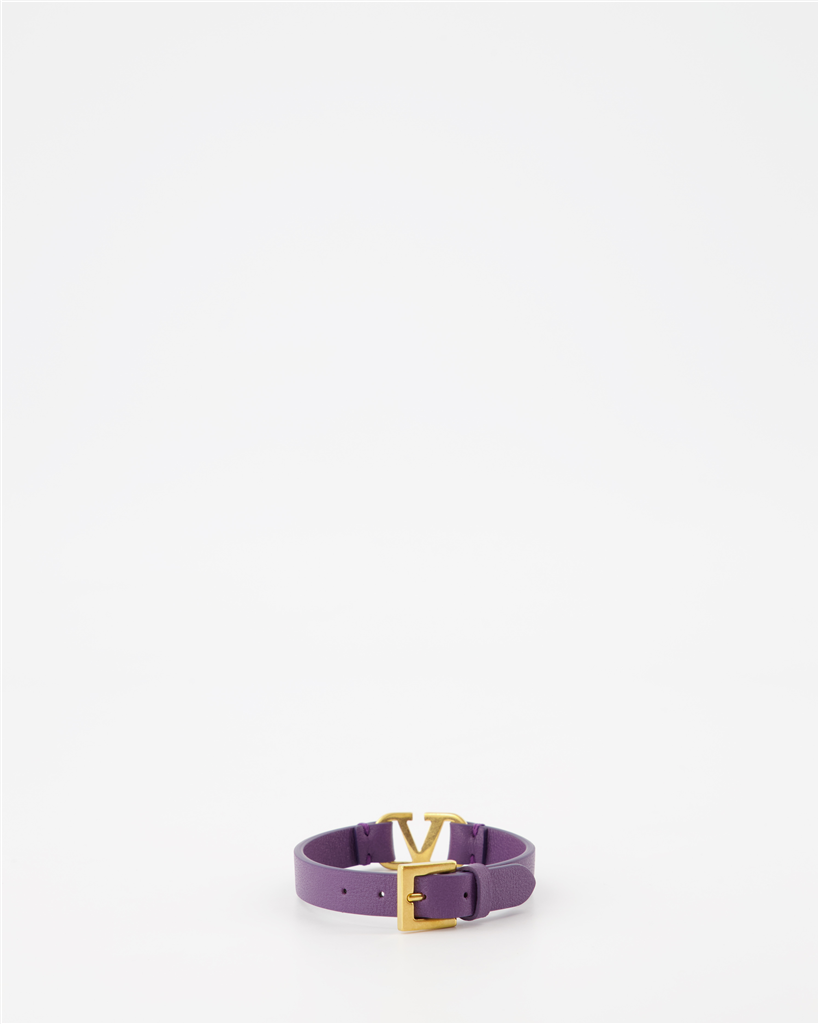 Bijoux Bracelet VLogo en cuir Valentino Garavani Violet Femme