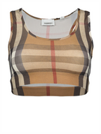 Tops Brassière à carreaux Burberry Marrón Femme