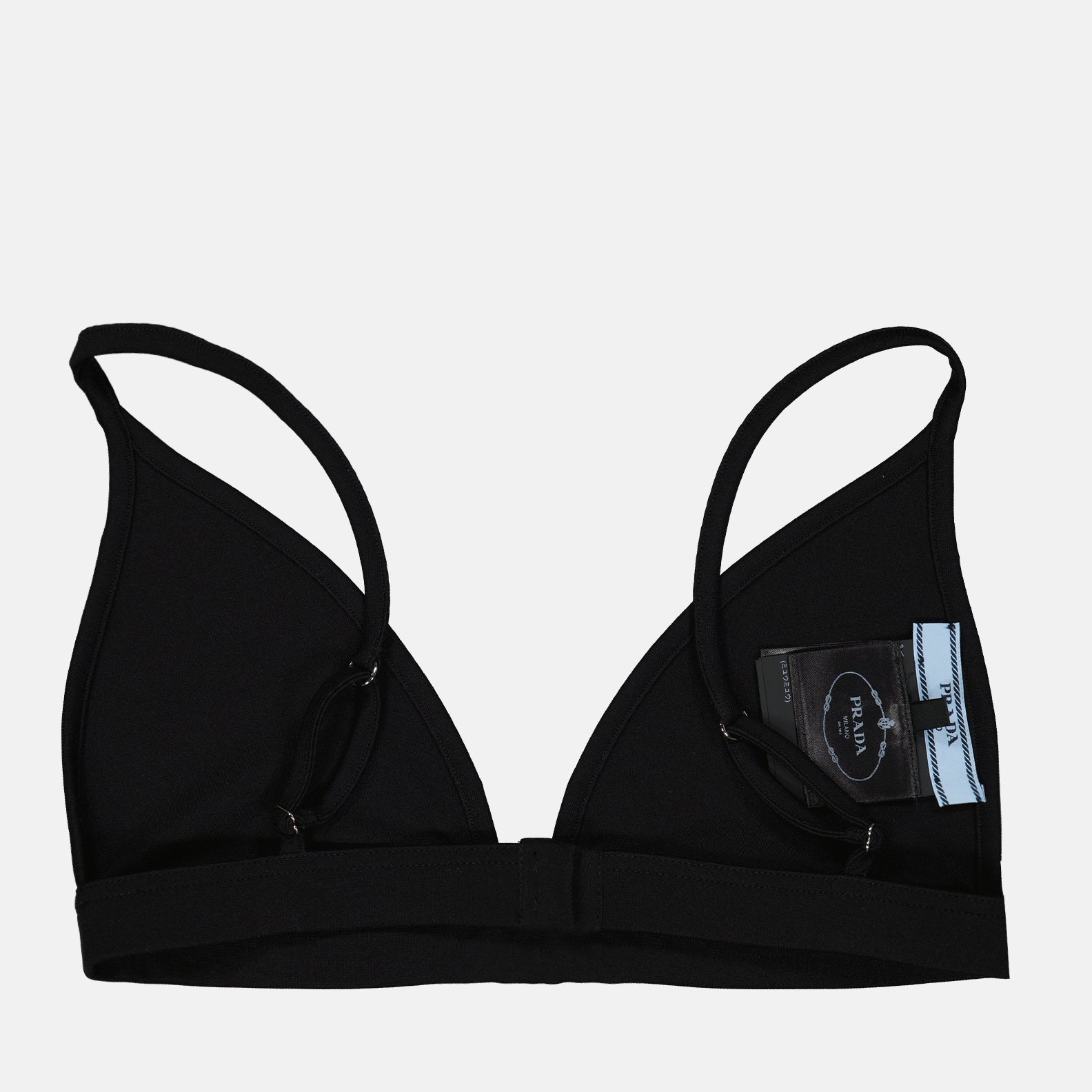 Tops Brassière à logo triangle Prada Noir Femme