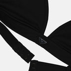 Tops Brassière à logo triangle Prada Noir Femme