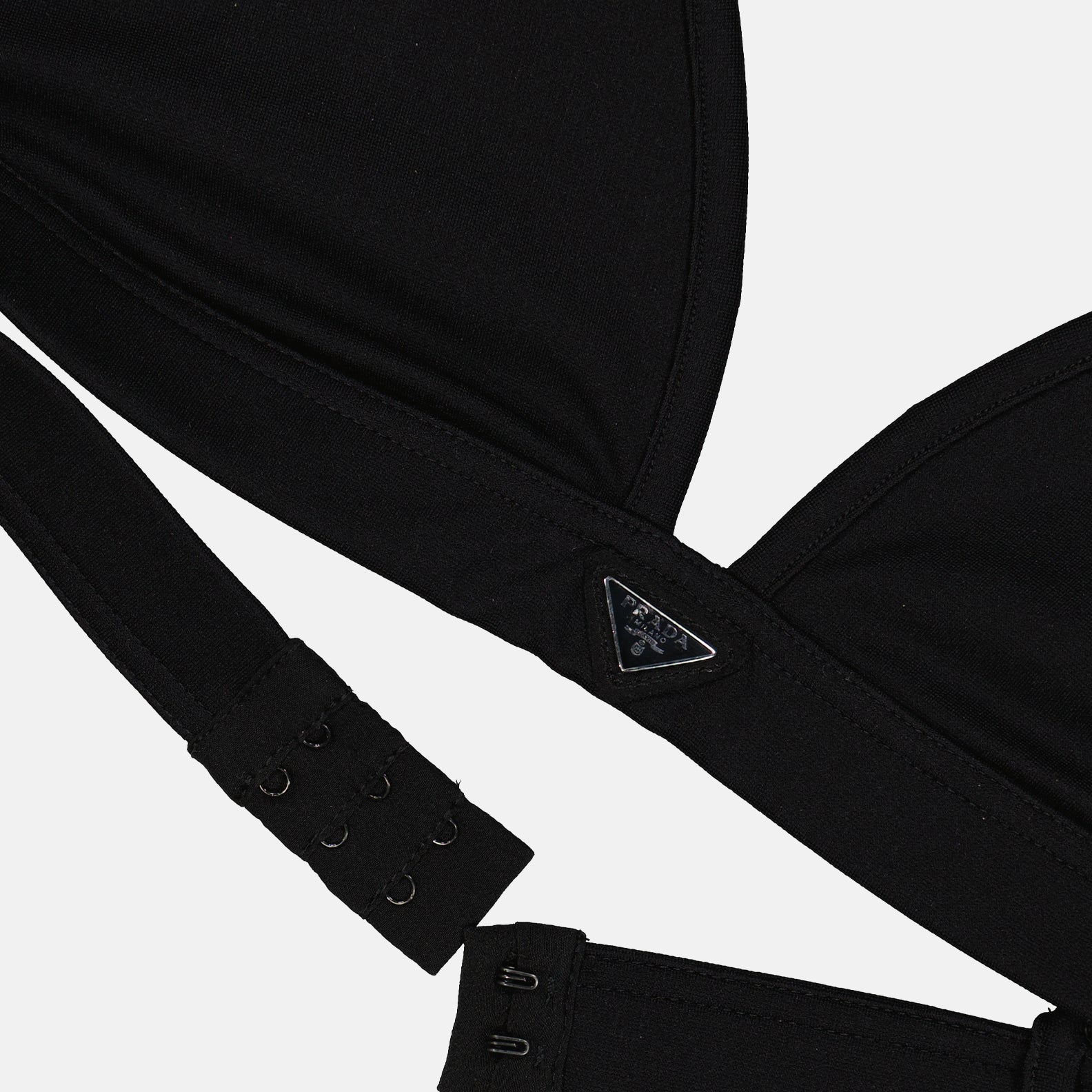 Tops Brassière à logo triangle Prada Noir Femme