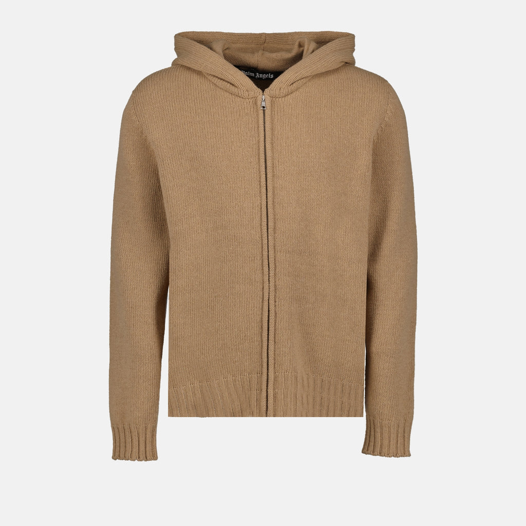 Maille Cardigan zippé Palm Angels Beige Homme