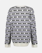 Maille Cardigan à logo Miu Miu Gris Femme