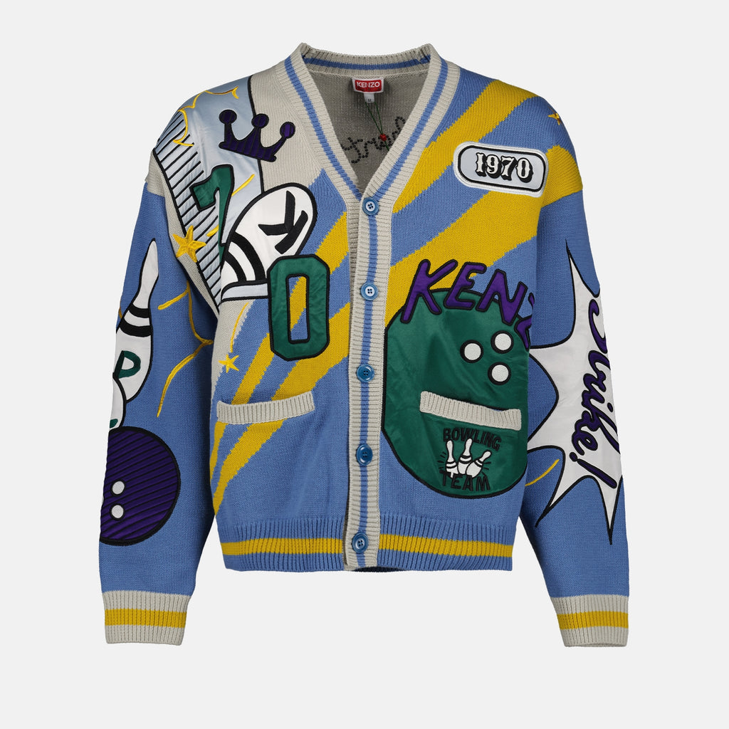 Maille Cardigan Kenzo Elephant Kenzo Bleu Homme