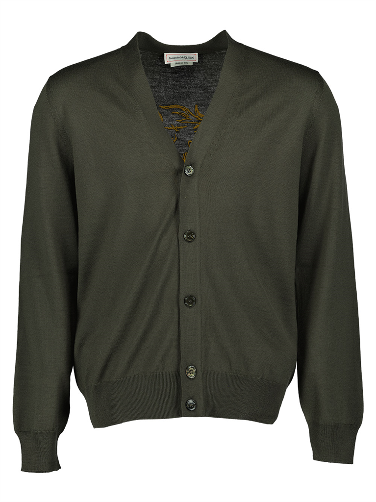 Maille Cardigan Illustration de Blake Alexander McQueen Vert Homme