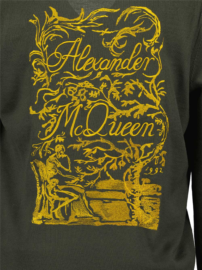 Maille Cardigan Illustration de Blake Alexander McQueen Vert Homme