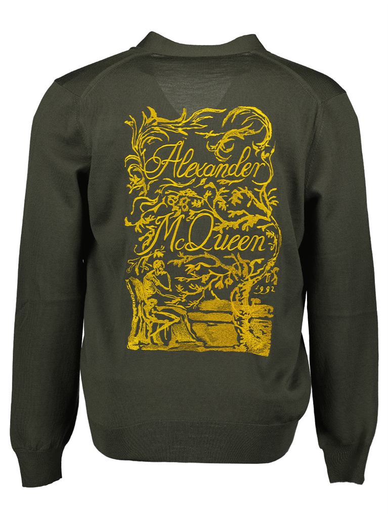 Maille Cardigan Illustration de Blake Alexander McQueen Vert Homme