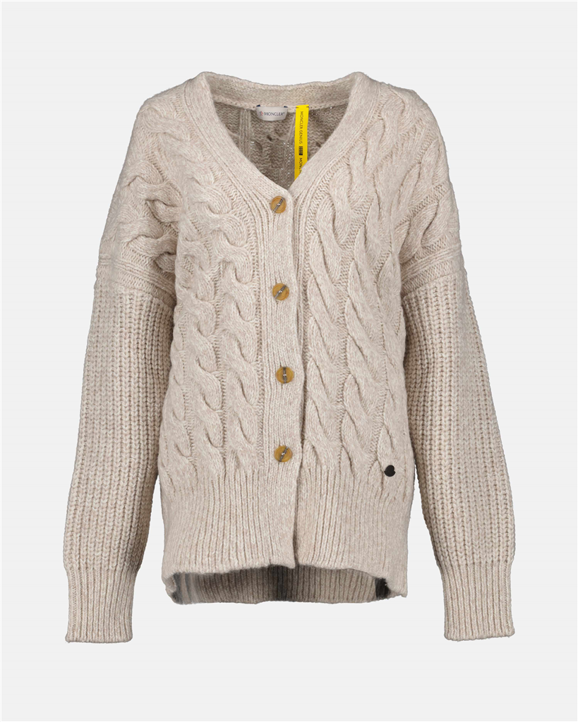 Maille Cardigan côtelé Moncler Genius Beige Femme
