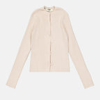Knitwear Ribbed Cardigan Fendi Beige Women