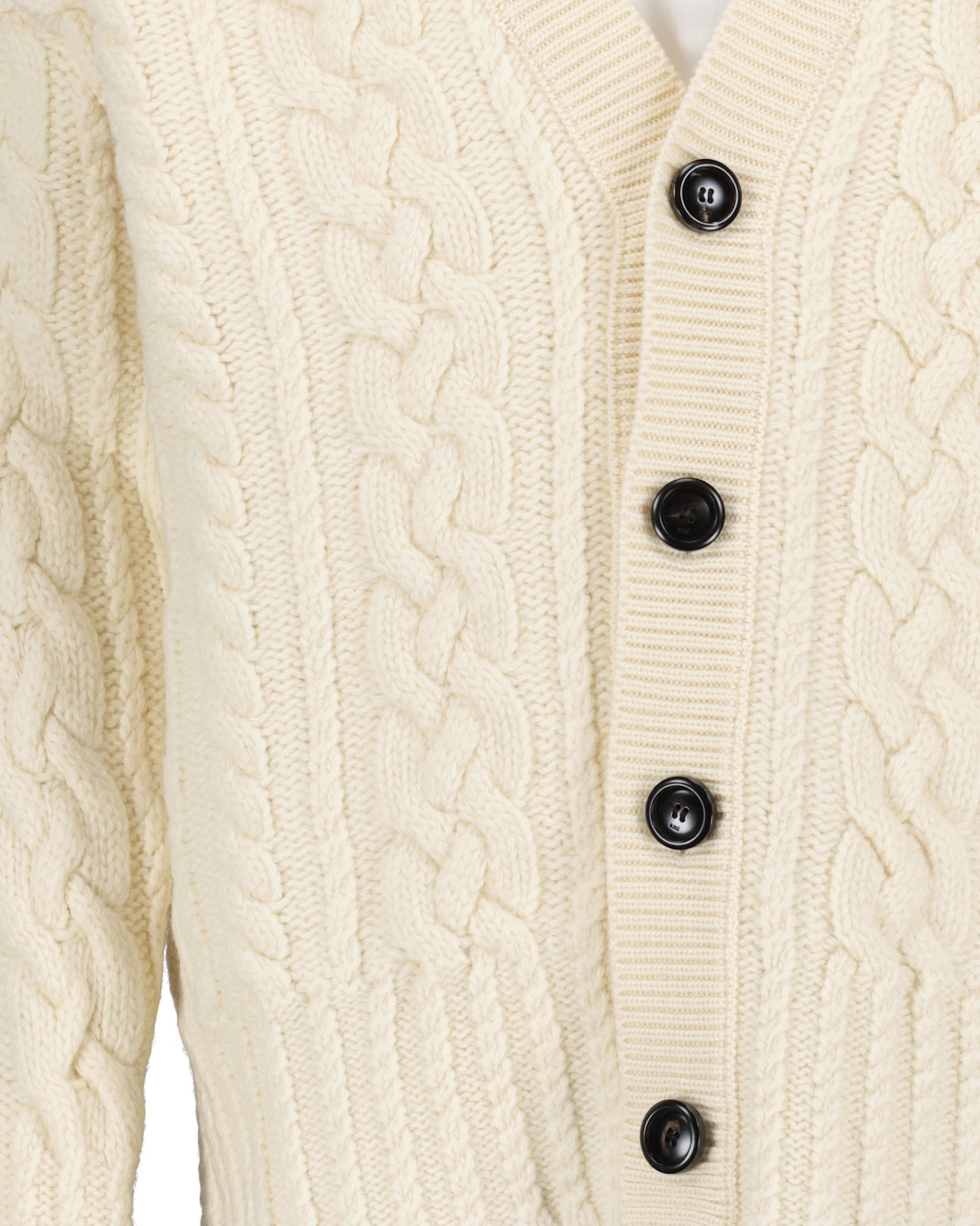 Maille Cardigan côtelé Ami PARIS Beige Unisexe