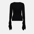 Maille Cardigan côtelé Ami PARIS Noir Femme