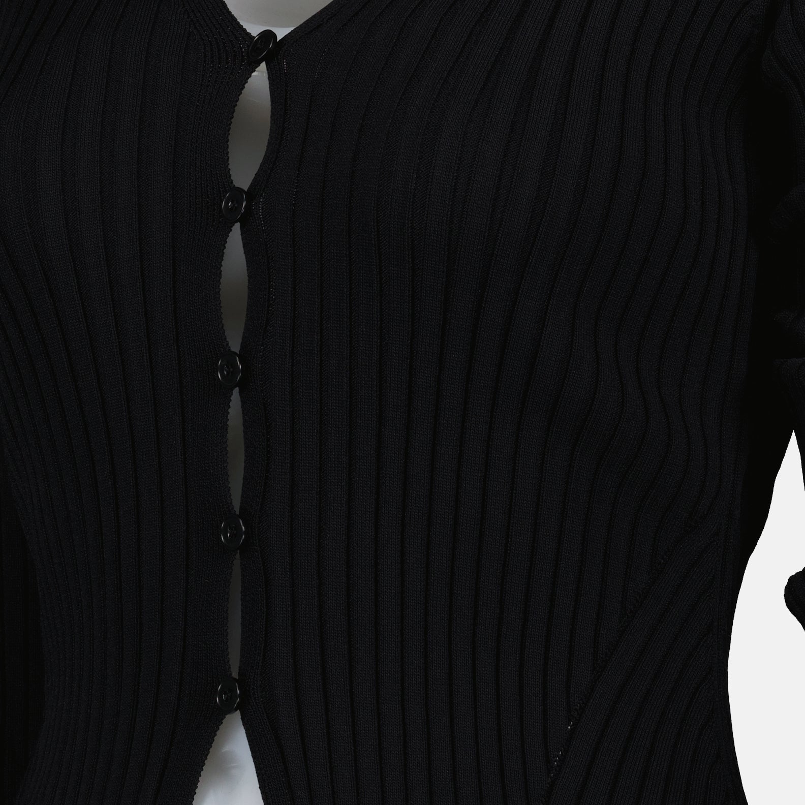 Maille Cardigan côtelé Ami PARIS Noir Femme