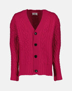 Maille Cardigan côtelé Ami PARIS Rose Unisexe