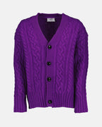 Maille Cardigan côtelé Ami PARIS Violet Unisexe