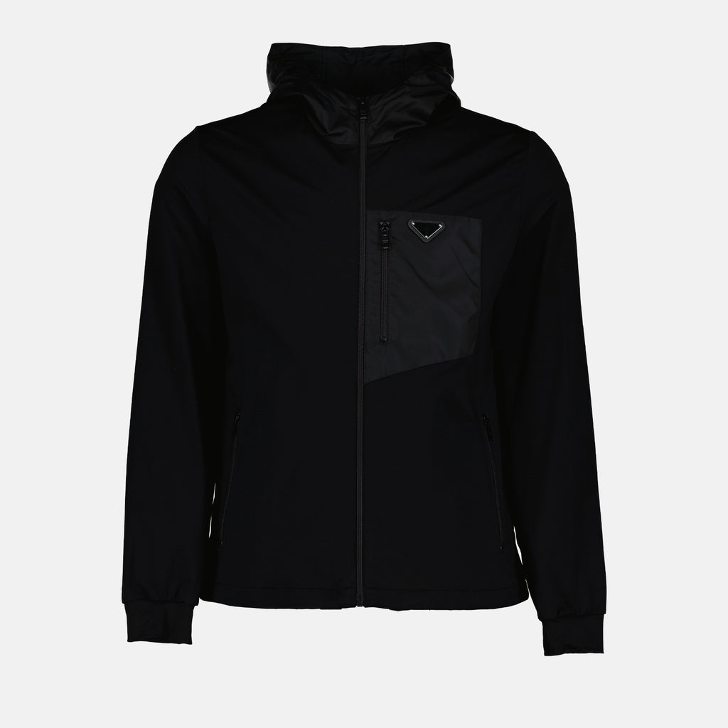 Pantalons Cardigan en coton Prada Noir Homme