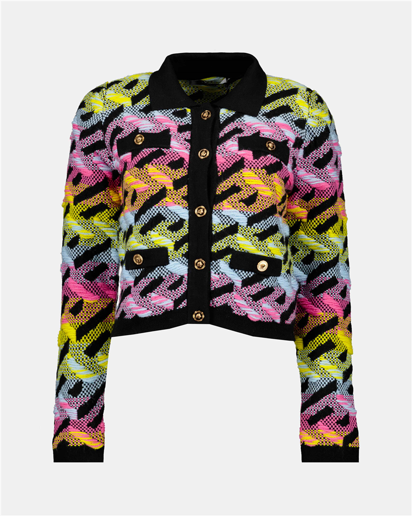 Maille Cardigan Greca Versace Multicolore Femme