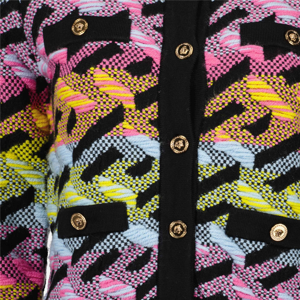 Maille Cardigan Greca Versace Multicolore Femme