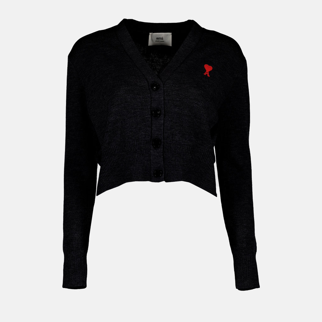 Maille Cardigan Ami de Coeur Ami PARIS Noir Femme