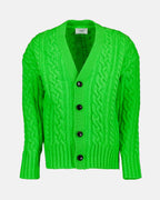 Maille Cardigan côtelé Ami PARIS Vert Unisexe