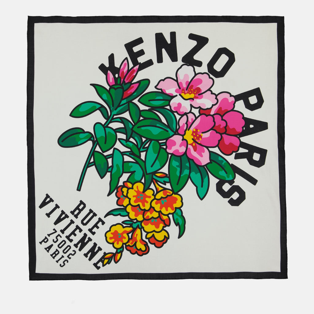 Écharpes, foulards et gants Carré de soie Rue Vivienne Kenzo Blanc Homme