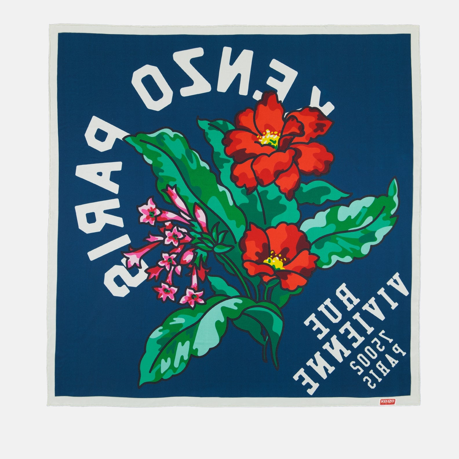 Écharpes, foulards et gants Carré de soie Rue Vivienne Kenzo Bleu Homme