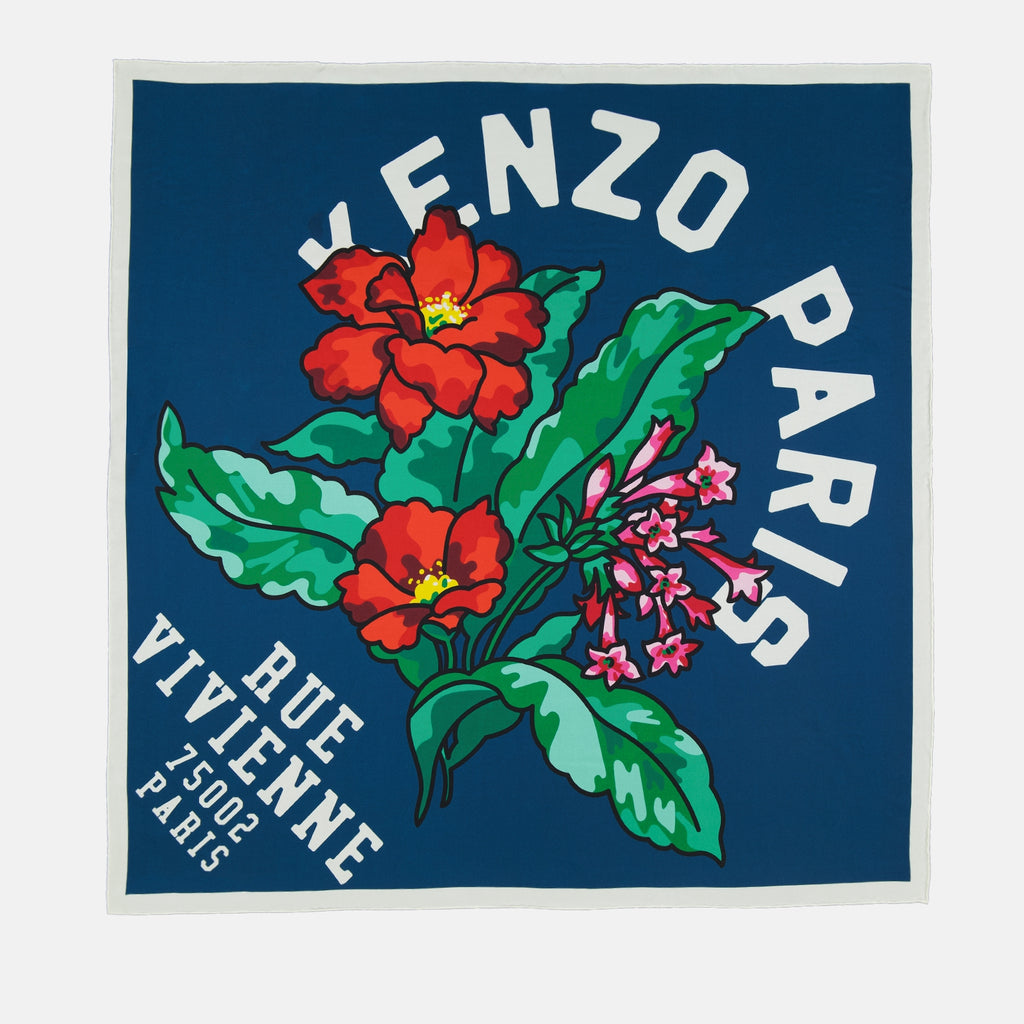 Écharpes, foulards et gants Carré de soie Rue Vivienne Kenzo Bleu Homme