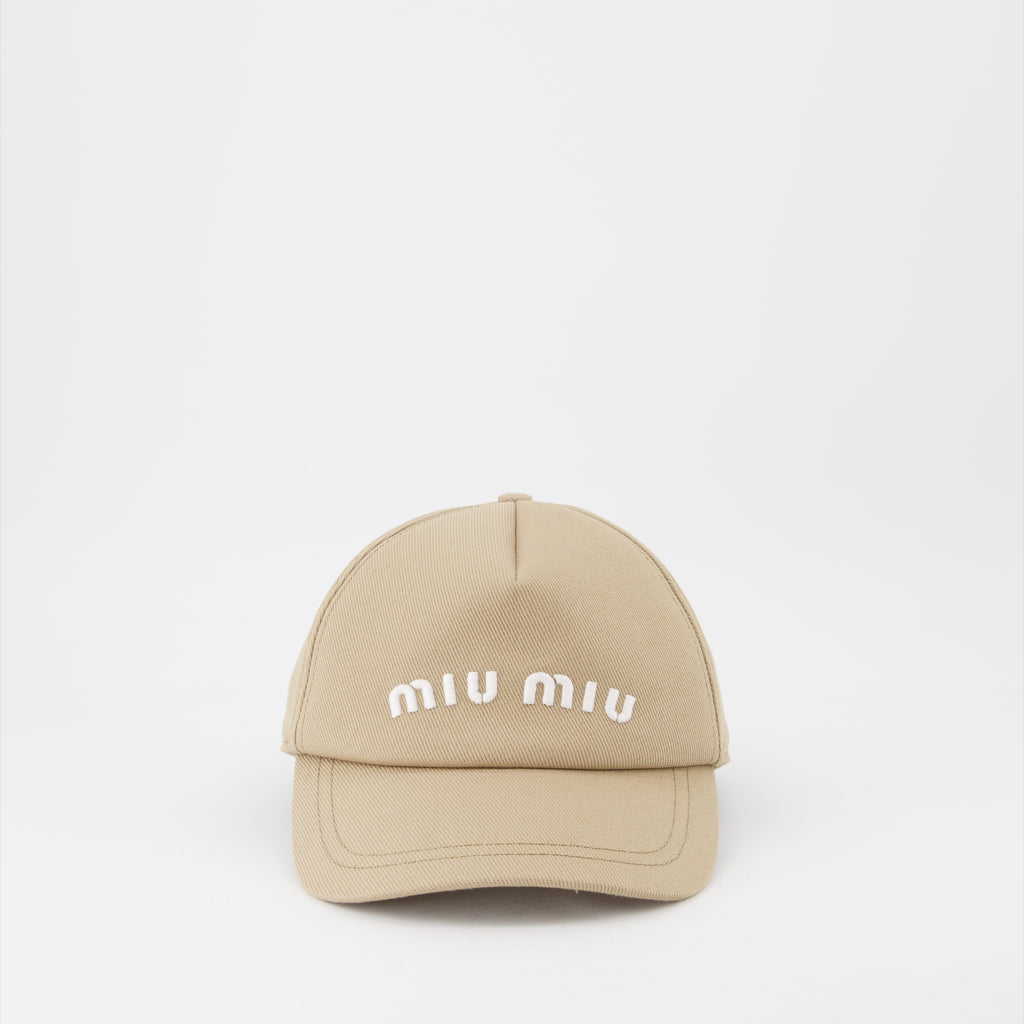 Chapeaux, casquettes et bonnets Casquette à logo Miu Miu Beige Femme