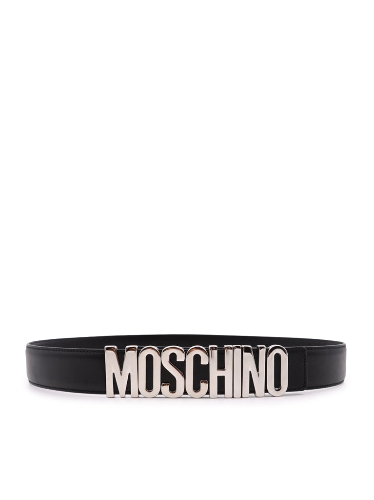 Ceintures Ceinture à logo plaque Moschino Argenté Homme