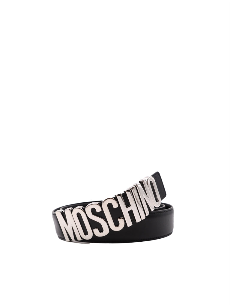 Cintos Ceinture à logo plaque Moschino Prata Homme
