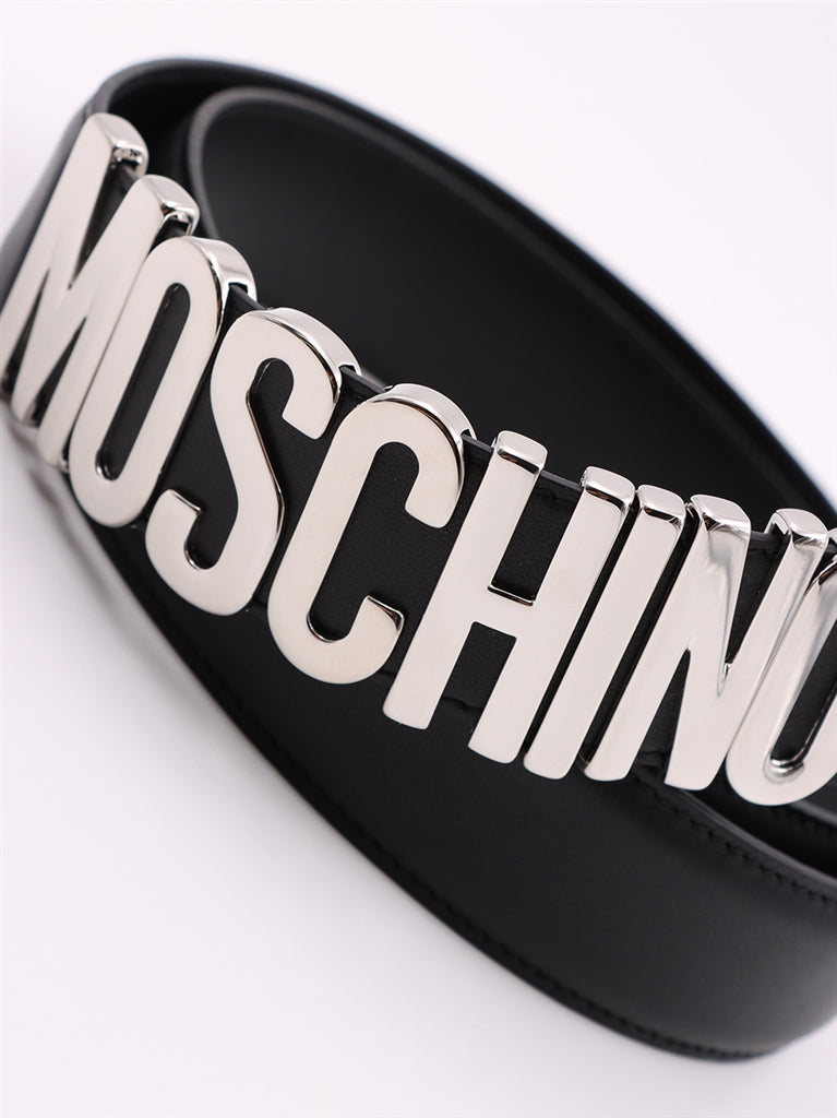 Cintos Ceinture à logo plaque Moschino Prata Homme