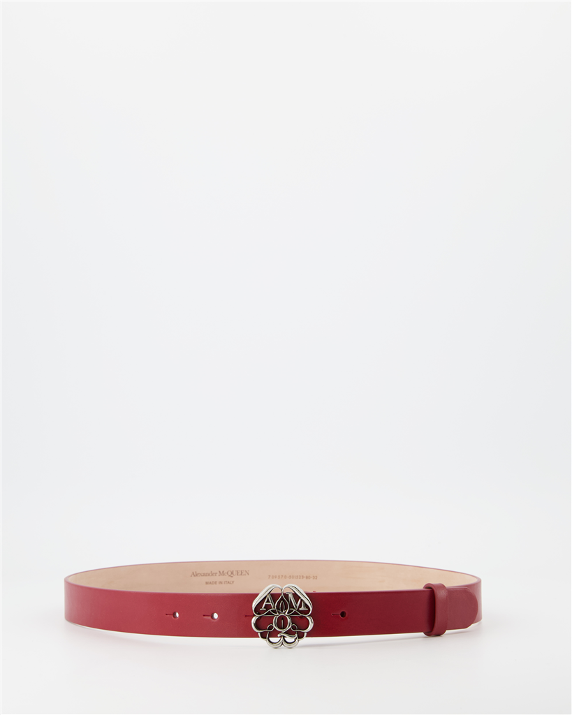 Ceintures Ceinture à logo sceau Alexander McQueen Rouge Femme