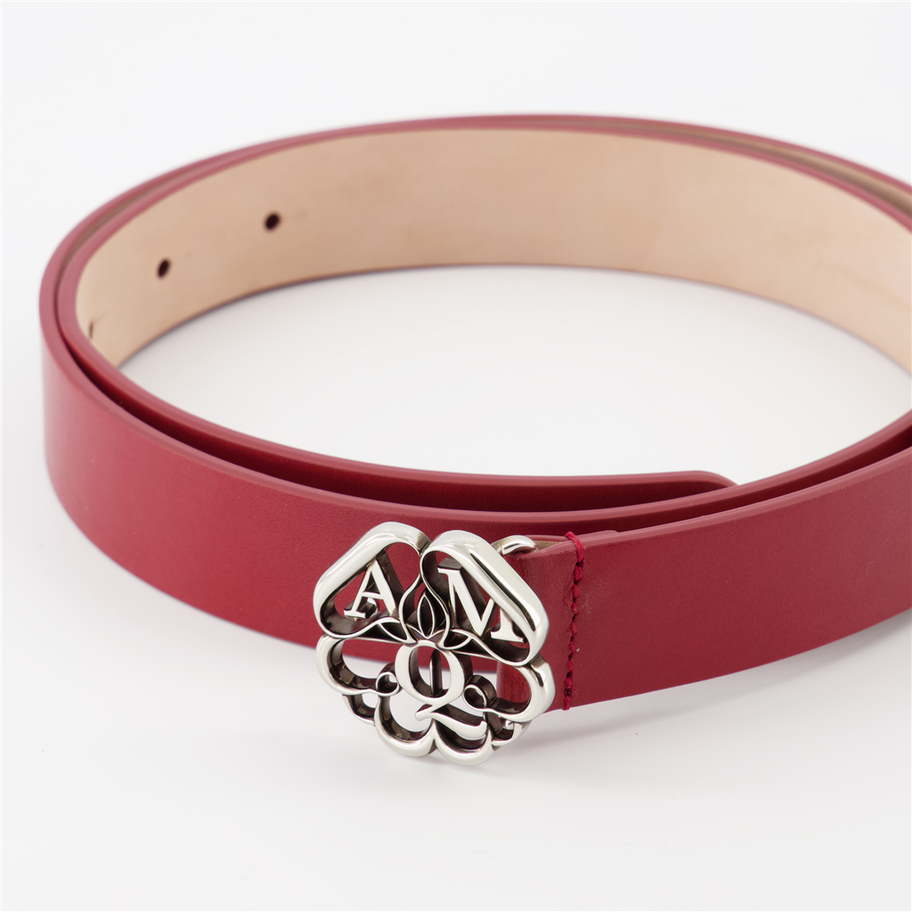 Ceintures Ceinture à logo sceau Alexander McQueen Rouge Femme