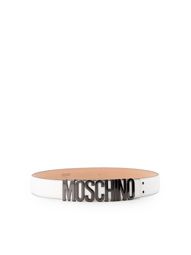 Petite maroquinerie Ceinture à logo plaque Moschino Blanc Homme