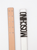 Petite maroquinerie Ceinture à logo plaque Moschino Blanc Homme