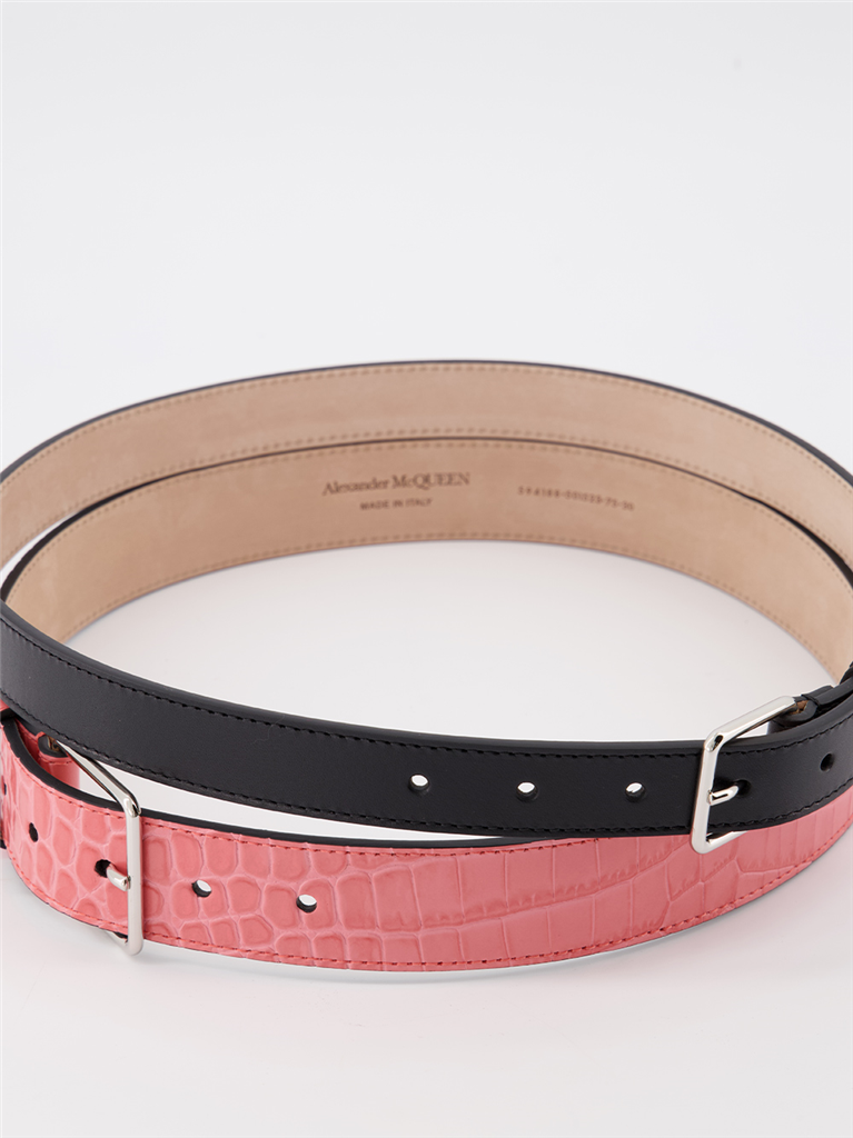 Cintos Ceinture double Alexander McQueen Preto Femme