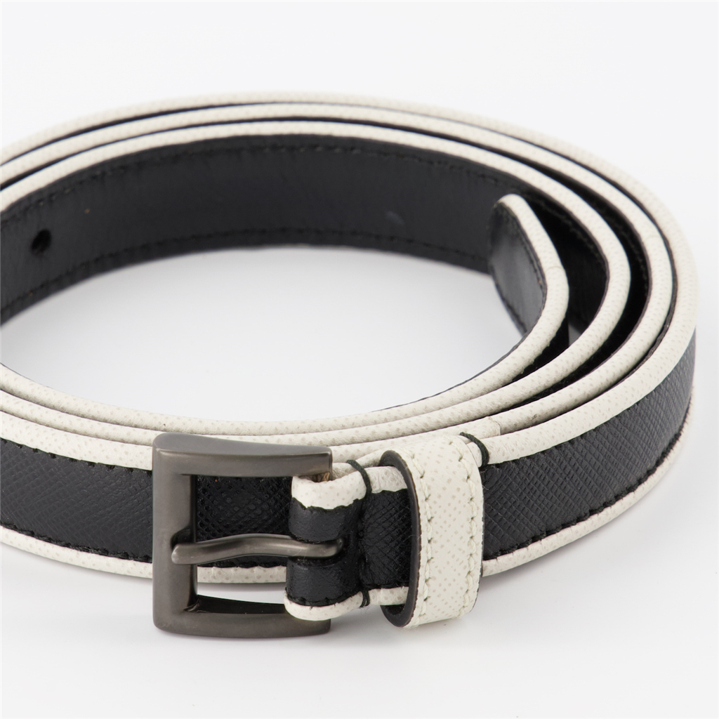 Cintos Ceinture Saffiano bicolore Prada Branco Femme