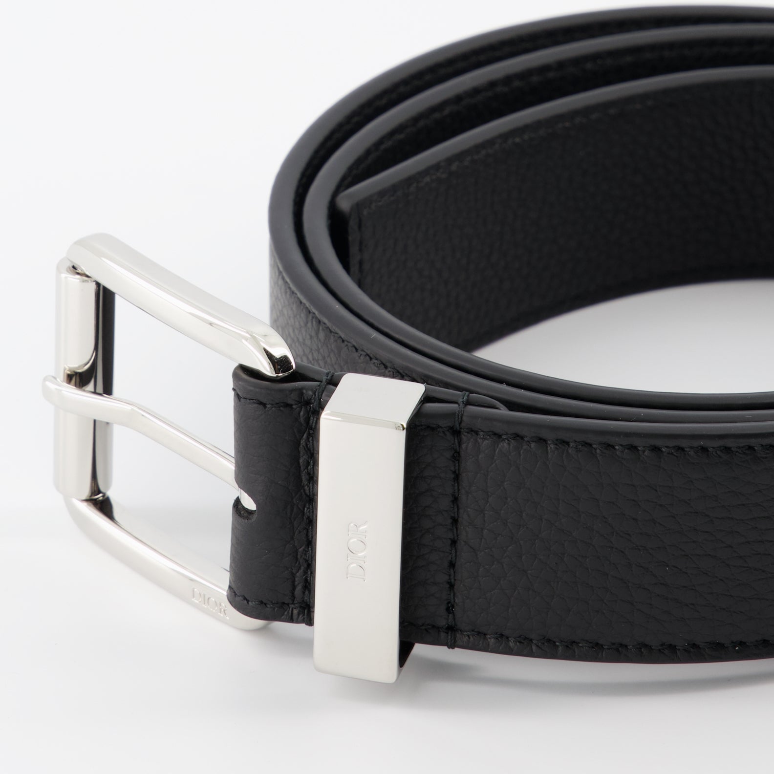 Belts Grained leather belt Dior Black Man