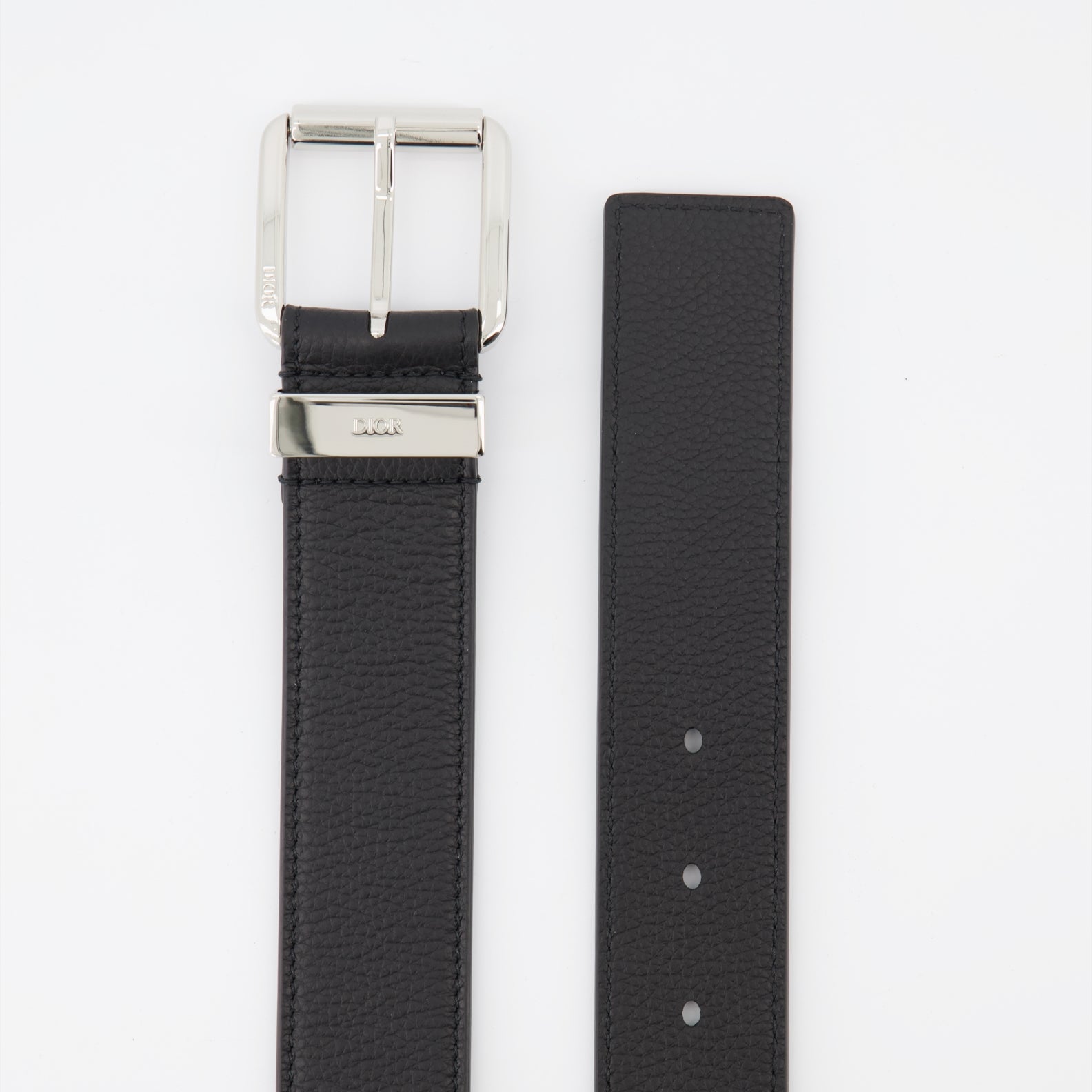 Belts Grained leather belt Dior Black Man