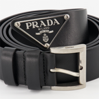 Cintos Ceinture Saffiano Prada Preto Femme
