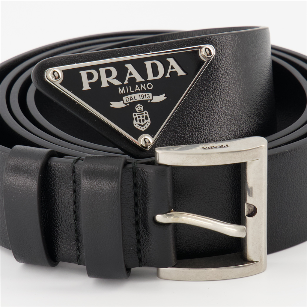 Cintos Ceinture Saffiano Prada Preto Femme