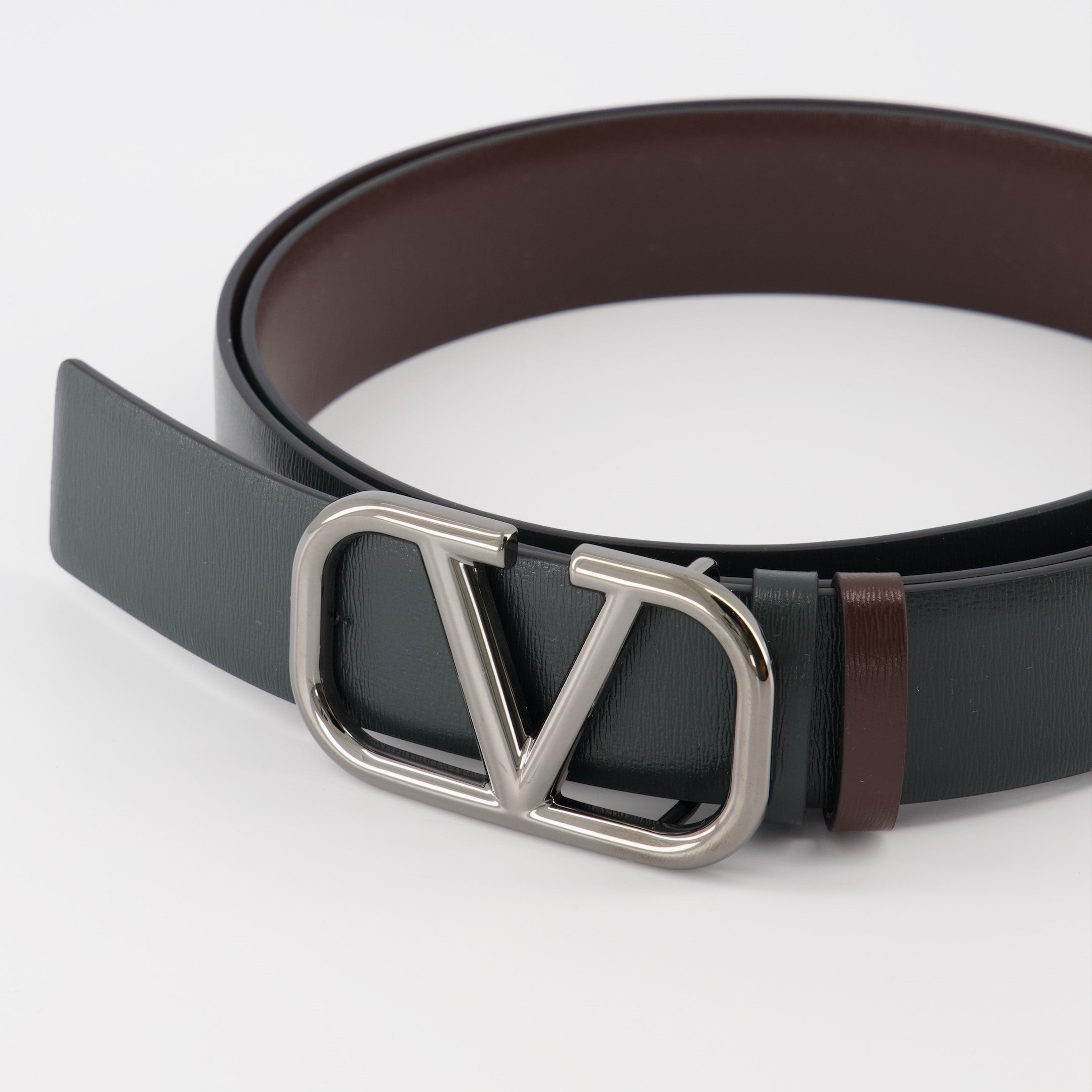 Ceinture VLogo réversible bleu marron