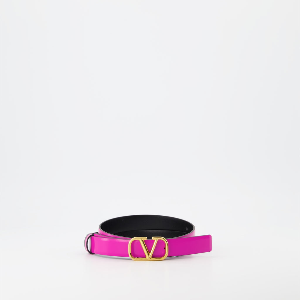 Cintos Ceinture VLogo réversible Valentino Garavani Rosa Femme