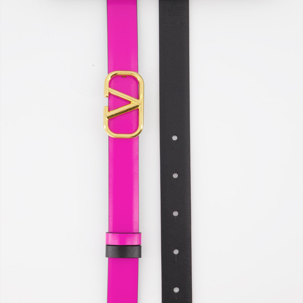 Cintos Ceinture VLogo réversible Valentino Garavani Rosa Femme