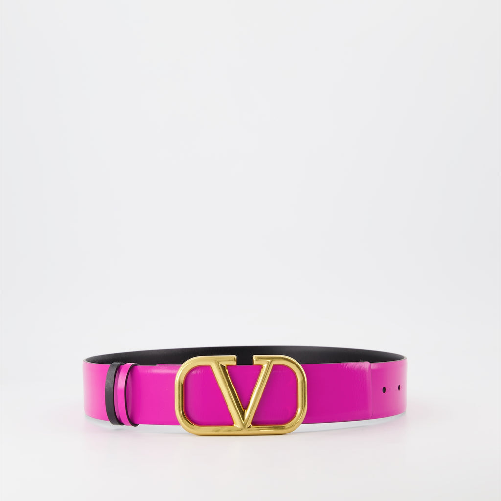 Cintos Ceinture VLogo réversible Valentino Garavani Rosa Femme