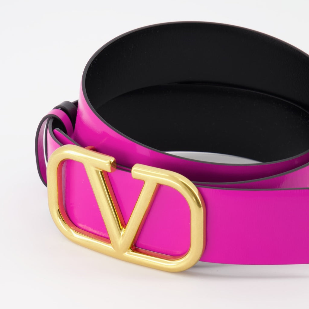 Cintos Ceinture VLogo réversible Valentino Garavani Rosa Femme
