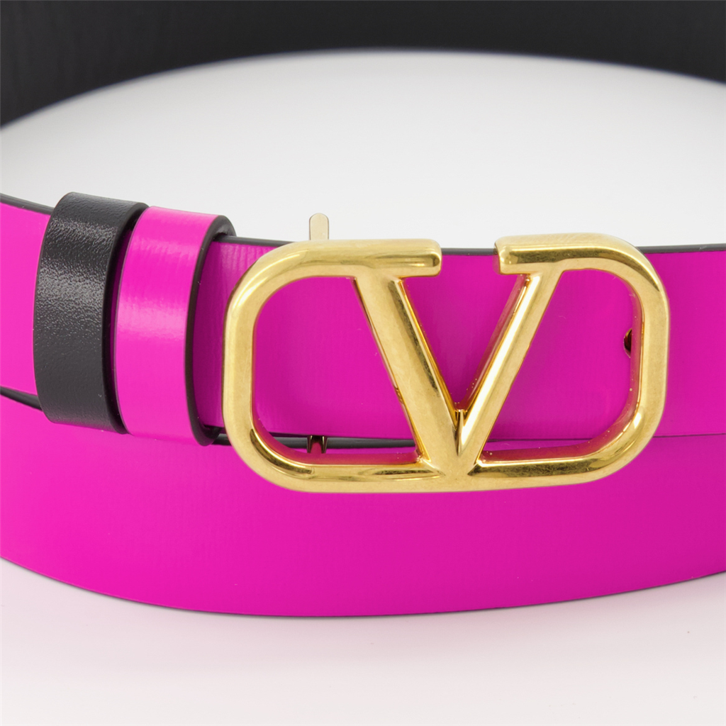 Cintos Ceinture VLogo réversible Valentino Garavani Rosa Femme