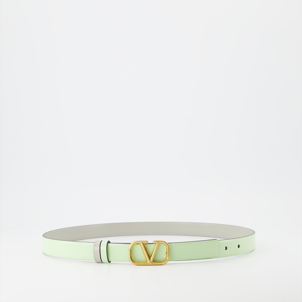 Cintos Ceinture VLogo réversible Valentino Garavani Verde Femme