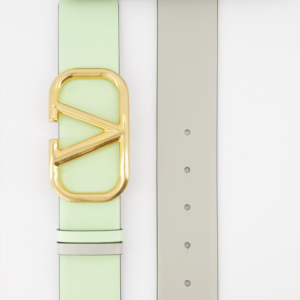 Cintos Ceinture VLogo réversible Valentino Garavani Verde Femme