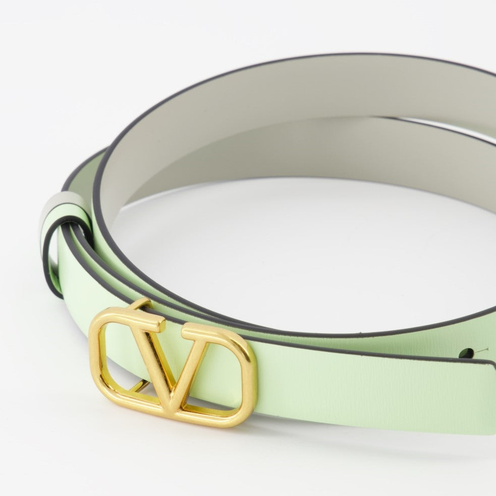 Cintos Ceinture VLogo réversible Valentino Garavani Verde Femme