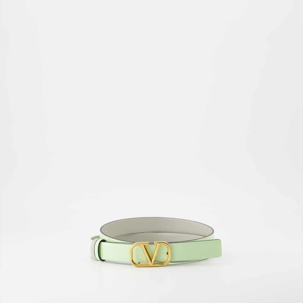 Cintos Ceinture VLogo réversible Valentino Garavani Verde Femme